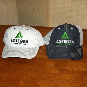 Agtegra Caps, lot of 2 Velcro Adjust. Jim Bryan.